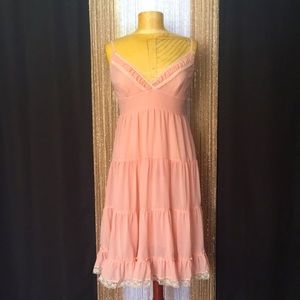 Vintage pink lace slip dress